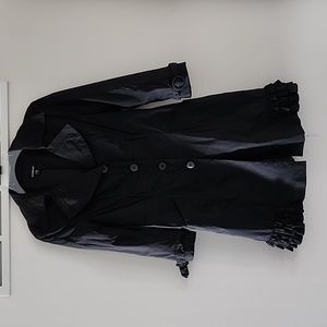 Goth girl peacoat Wednesday Adams ruffle coat Bebe dress trench coat